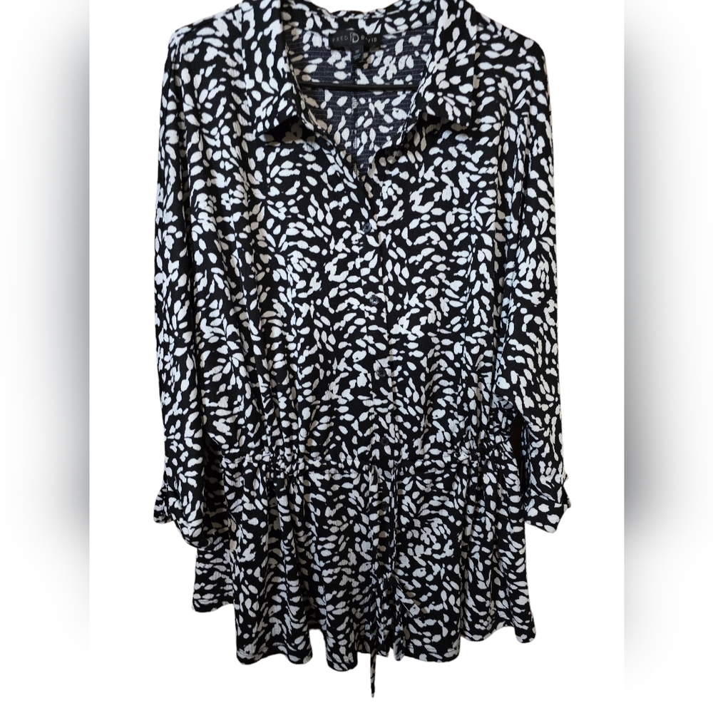 Women Top tunic button shirt